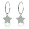 Aros con abalorio de estrella en Plata de Ley