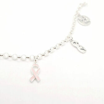 Pulsera contra el cáncer de mama por ti por mi por todas pulsera en plata lucha contra el cancer de mama 6