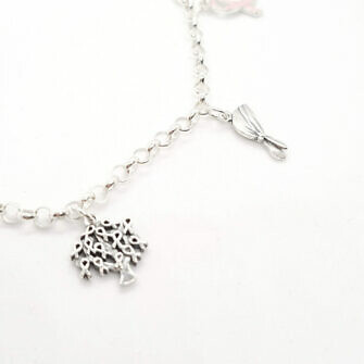 Pulsera contra el cáncer de mama por ti por mi por todas pulsera en plata lucha contra el cancer de mama abalorios 2