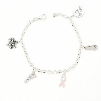 Pulsera contra el cáncer de mama por ti por mi por todas pulsera en plata lucha contra el cancer de mama 3
