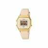 Nuevo Casio Vintage dorado con correa rosa de piel tamaño medio
