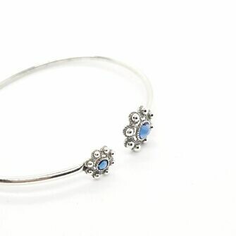 Brazalete tubo dos botones charros (mixtos) cristal color