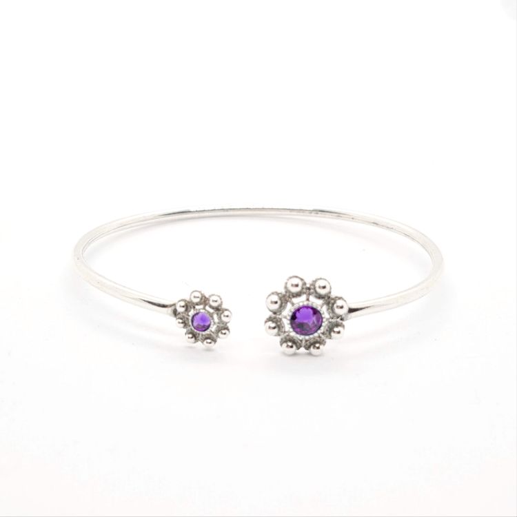 Brazalete tubo dos botones charros (mixtos) cristal color - Imagen 2