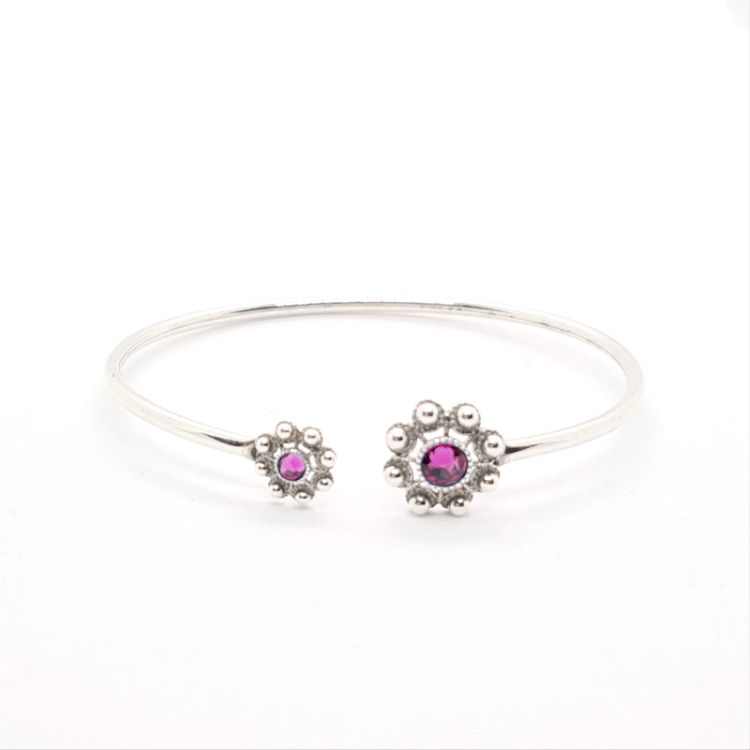 Brazalete tubo dos botones charros (mixtos) cristal color - Imagen 8
