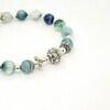 Pulsera Charra piedra natural Ágata Azul y dos bolas charras