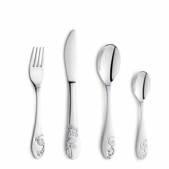 Cubiertos de acero inoxidable set animales de granja vaca gallo gato cerdo cuchara tenedor cuchillo cucharilla LU6122