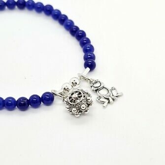 Pulsera charra botón charro doble y rana de Salamanca rana de la suerte rana universidad de Salamanca piedras naturales plata de ley pulsera de Salamanca brazalete filigrana