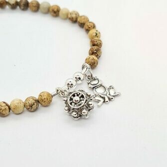 Pulsera charra botón charro doble y rana de Salamanca rana de la suerte rana universidad de Salamanca piedras naturales plata de ley pulsera de Salamanca brazalete filigrana