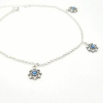 Tobillera charra 4 botones charros cristal de color tobillera de Salamanca filigrana charra