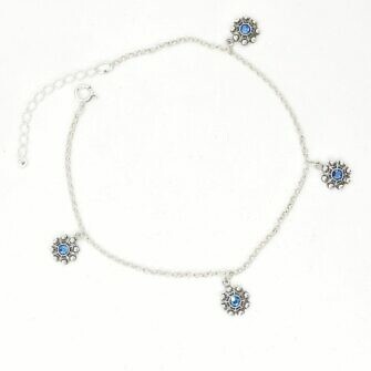 Tobillera charra 4 botones charros cristal de color tobillera de Salamanca filigrana charra