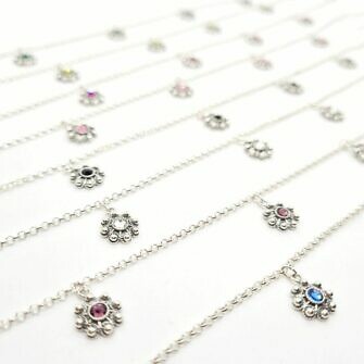 Tobillera charra 4 botones charros cristal de color tobillera de Salamanca filigrana charra