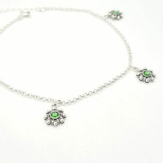 Tobillera charra 4 botones charros cristal de color tobillera de Salamanca filigrana charra