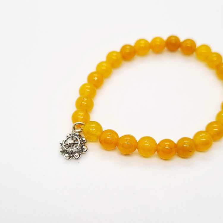 Pulsera charra niña bolas color pulsera botón charro de Salamanca con cuentas de color ámbar