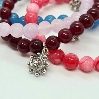 Pulsera charra niña bolas color pulsera botón charro de Salamanca con cuentas de color