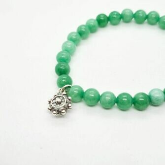 Pulsera charra niña bolas color pulsera botón charro de Salamanca con cuentas de color verde