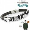 Pulsera Guardia Civil Hombre Pulsera de cuero con motivos en plata de guardia civil tricornio escudo y coche 9109469