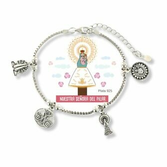 Pulsera Nuestra Señora del Pilar pulsera en plata de ley con abalorios representativos de la Virgen del Pilar