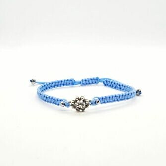 Pulsera Hilo Botón Charro Pequeño pulsera charra macramé Salamanca Celeste