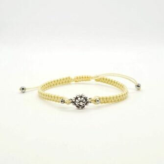 Pulsera Hilo Botón Charro Pequeño pulsera charra macramé Salamanca Crema