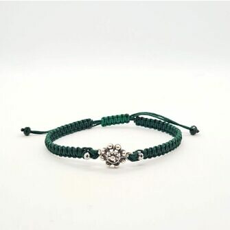 Pulsera Hilo Botón Charro Pequeño pulsera charra macramé Salamanca Verde botella