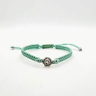Pulsera Hilo Botón Charro Pequeño pulsera charra macramé Salamanca Verde Mar