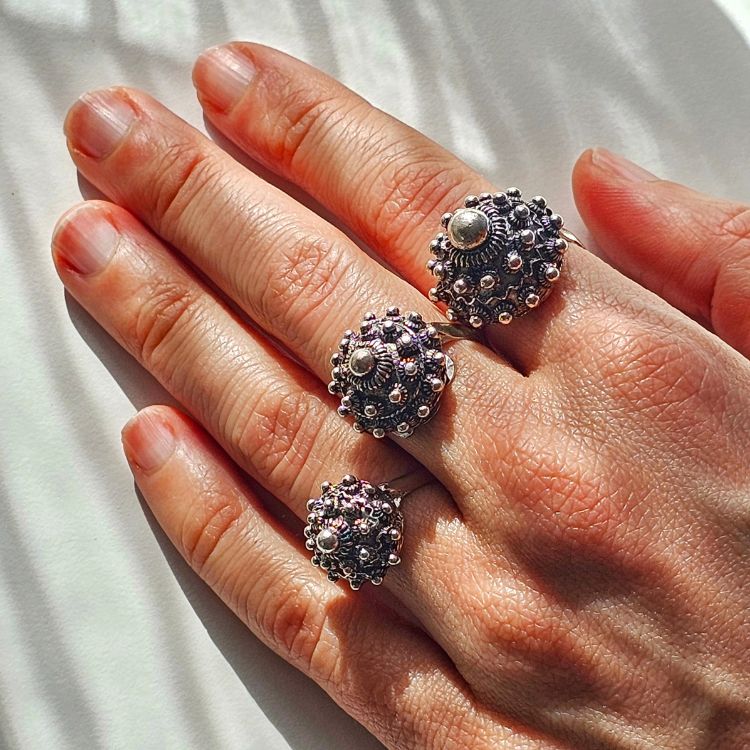 Anillo Charro Levante Filigrana Sortija Charra bolas e hilos Salamanca Anillo original tres tamaños