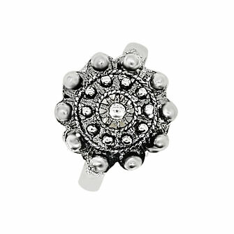 Anillo botón charro 18 mm sortija charra de Salamanca dos filas de bolas