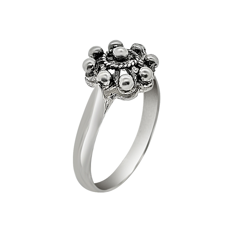Anillo botón charro Pequeño niña plata de ley sortija charra clásico