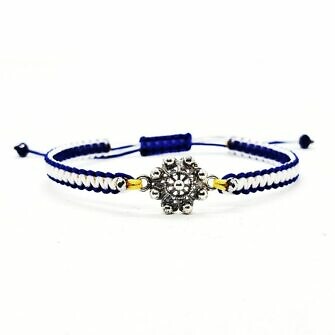 Pulsera Charra Hilo Dos Colores Blanco y Azul