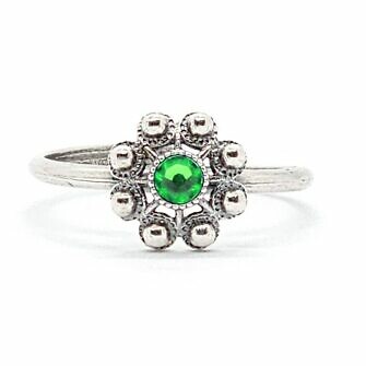 Anillo Charro Pequeño Color Cristal Verde aberto Salamanca
