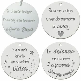 Medalla Ramo de Novia Personalizada plata de ley chapa día más feliz casamiento marido y mujer familia pedacito de cielo