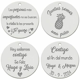 Medalla Ramo de Novia Personalizada plata de ley chapa día más feliz casamiento marido y mujer familia pedacito de cielo amigas
