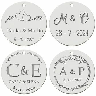 Medalla Ramo de Novia Personalizada plata de ley chapa día más feliz casamiento marido y mujer familia pedacito de cielo iniciales unión