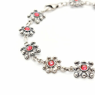 Pulsera Botón Charro Mixto Color Rojo