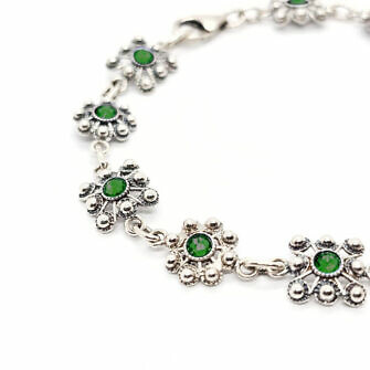 Pulsera Botón Charro Mixto Color Verde S1089