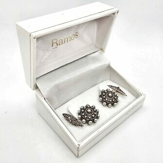 Gemelos Botón charro Grande 18 mm filigrana charra Salamanca estuche