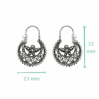 Pendientes aro filigrana Escaramujo Medidas