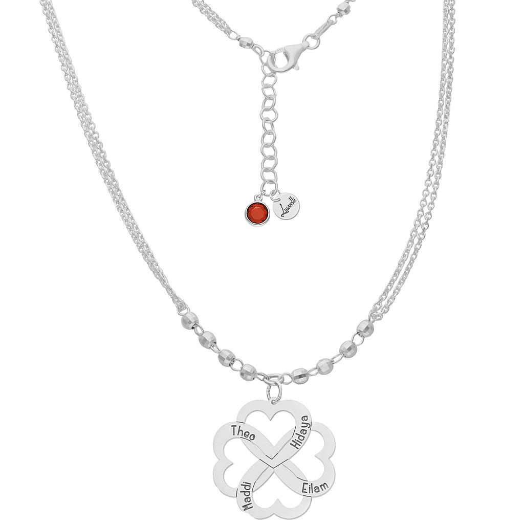 Gargantilla Trébol Cuatro Corazones Personalizados entrelazados Sorprende este San Valentín con Joyas Personalizadas