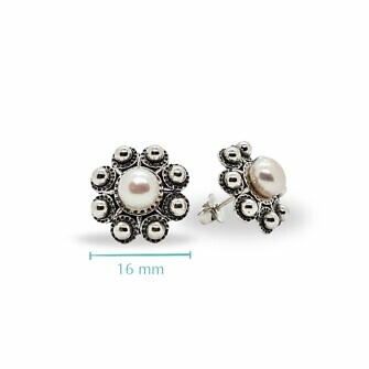 Pendientes Botón Charro Perla Cultivada S1160 S1170 S1171