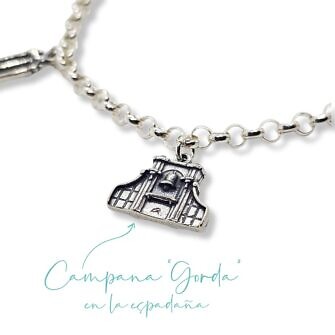 Pulsera de Ciudad Rodrigo Campana Gorda espadaña del ayuntamiento en plata de Ley